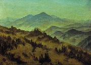 Caspar David Friedrich Landschaft mit dem Rosenberg in der bohmischen Schweiz oil on canvas